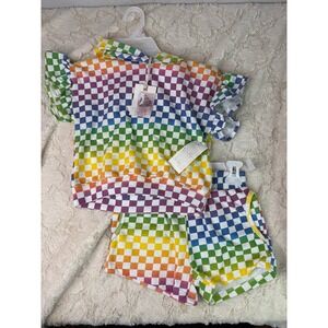 Jessica Simpson colorful checkerd set NWT  size 6